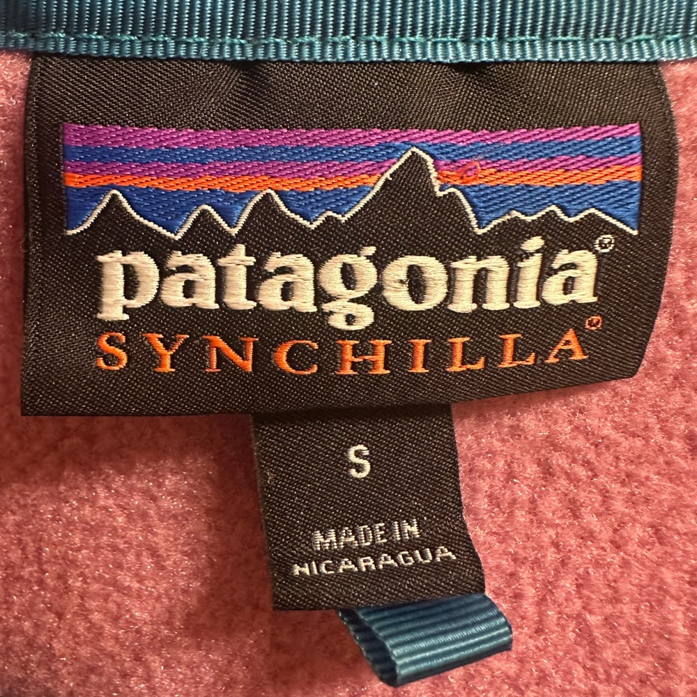 Patagonia Pink and Dark Gray Fleece Pullover size S - Picture 6 of 7